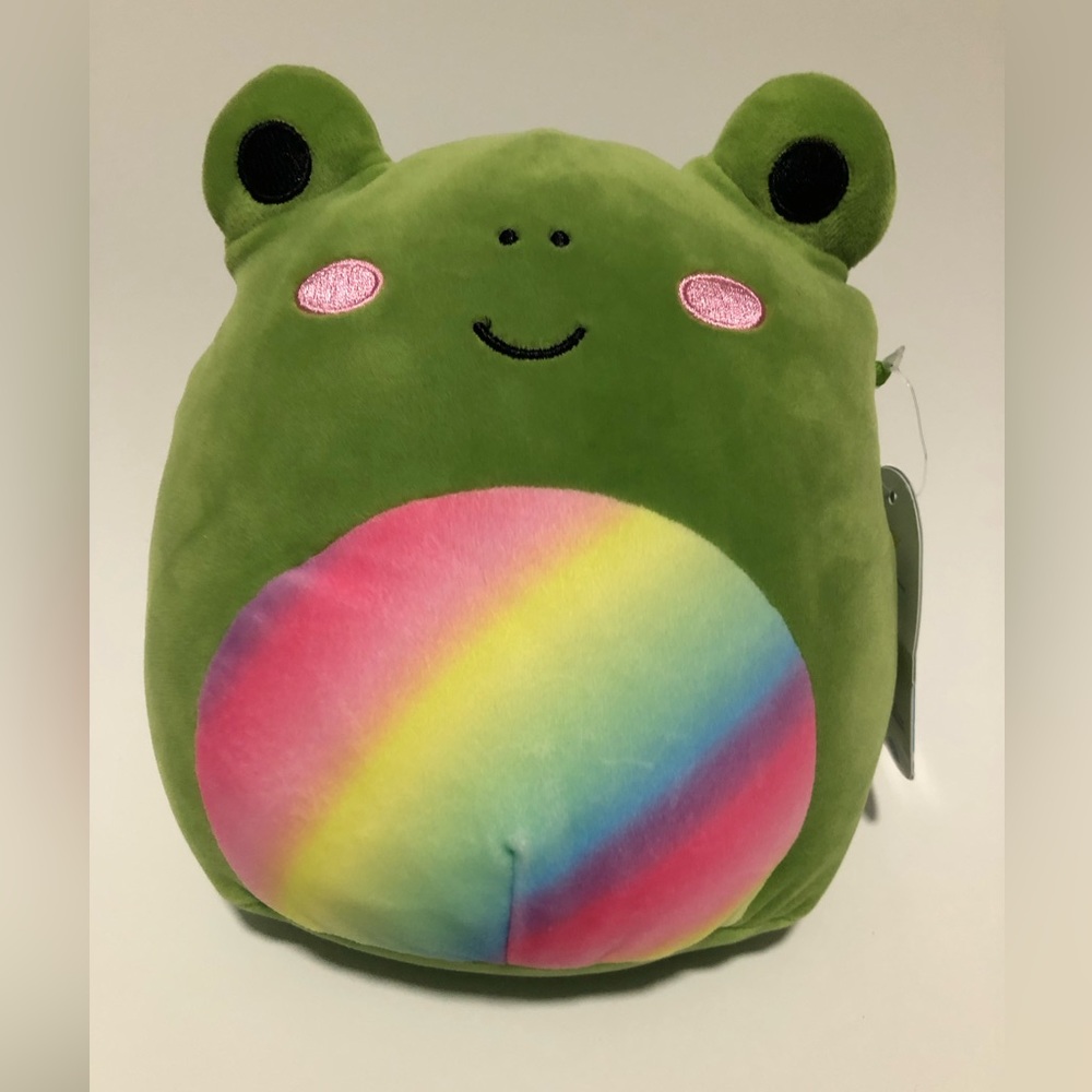 Doxl rainbow green frog squishmallows‎ NWT 8” plush kellytoy holiday gift
